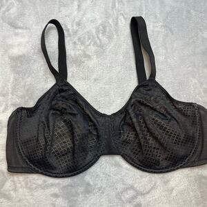 Wacoal Visual Effects‎ Minimizer Bra 44DD Black Underwire Lace Full Coverage